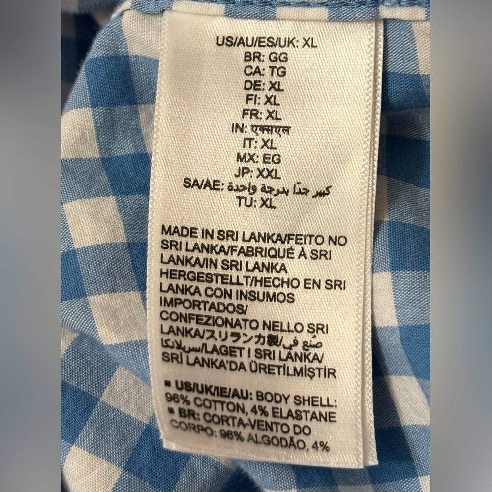 Amazon Essentials Blue and White Gingham Casual Button Down Shirt Regular Sz XL - Picture 6 of 7